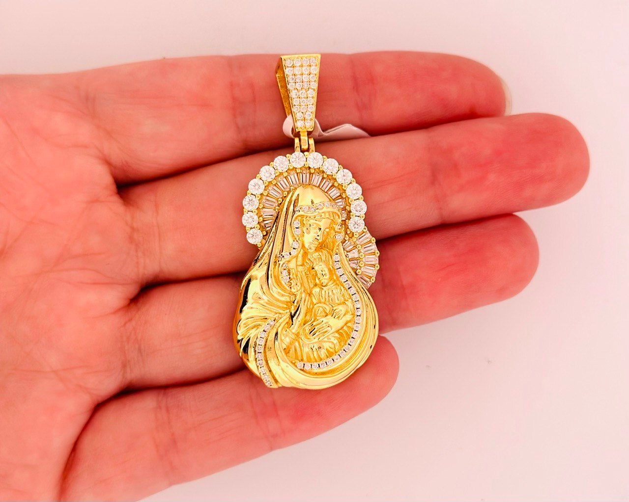 MOISSANITE Silver Virgin cheapest Mary Pendant